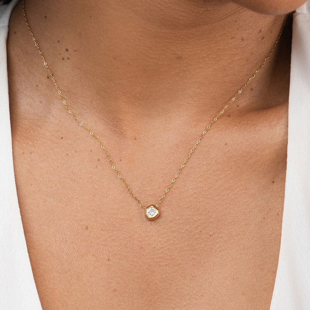 Vioraia Gia Crystal & Gold Necklace
