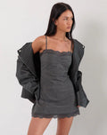 Larna Mini Dress in Check Tailoring Grey