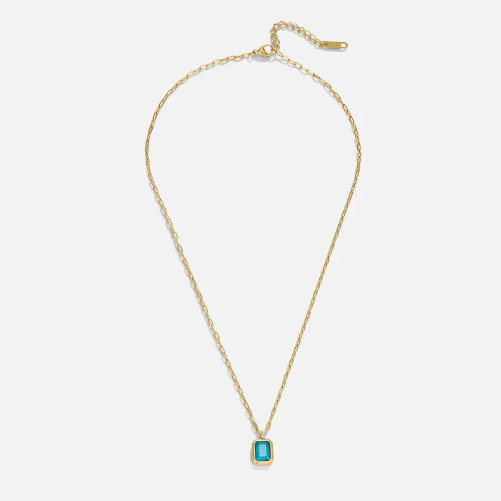 Vioraia Teal Green Crystal Necklace