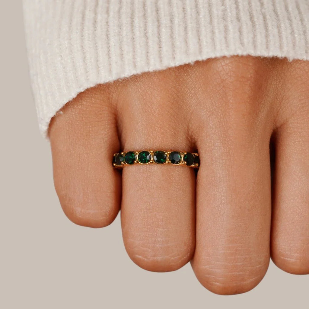 Vioraia Emerald Beauty 18K Crystal Ring