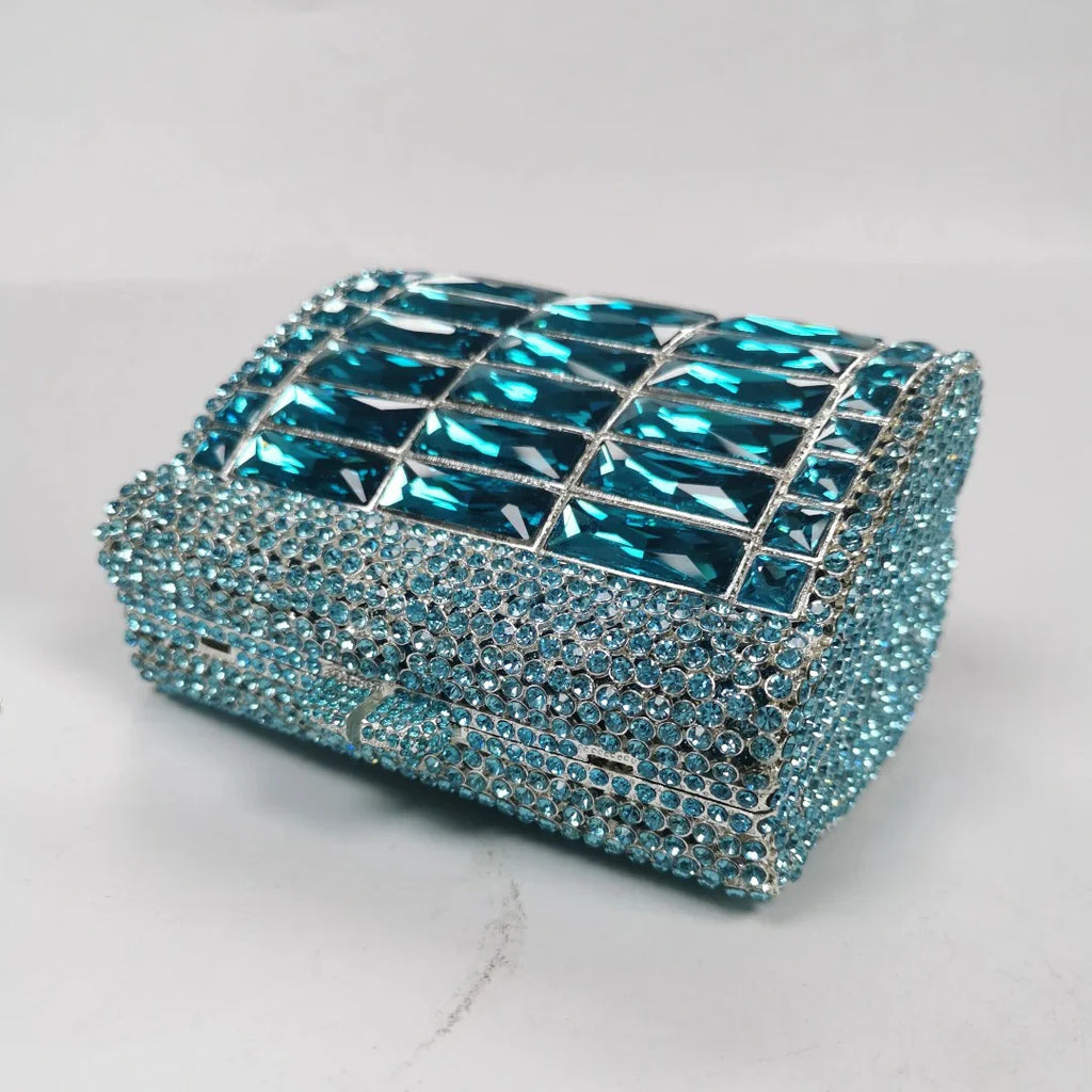 Vioraia (CS) Victoria Crystals Clutch Bag - Sky Blue