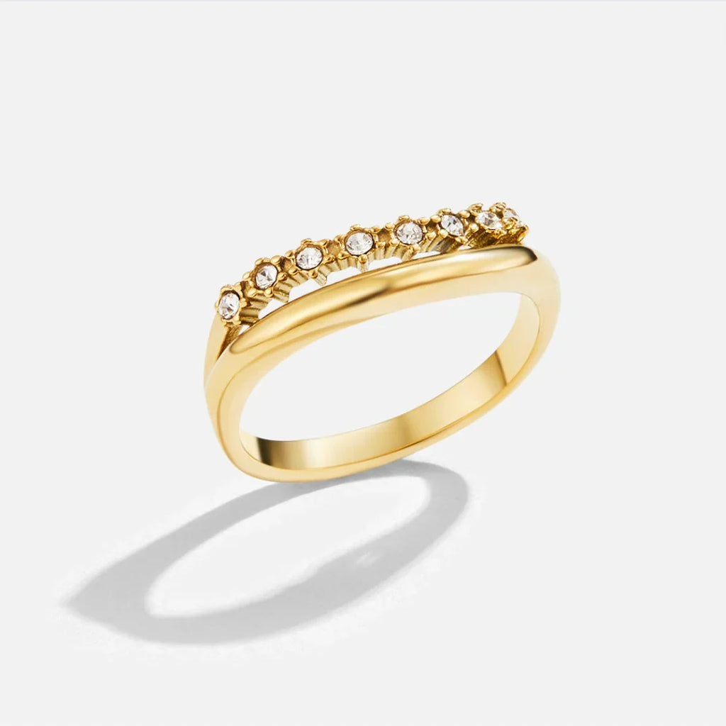 Vioraia Marissa White Crystal Layered Ring