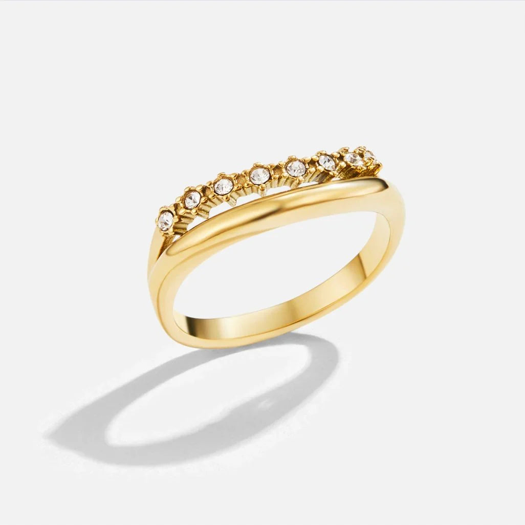 Vioraia Marissa White Crystal Layered Ring