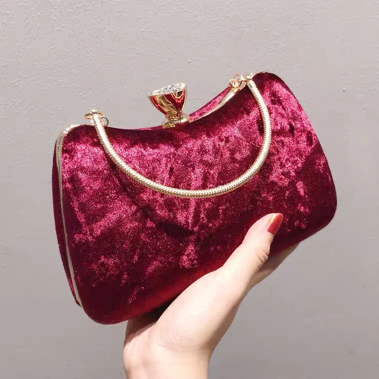 Vioraia (CS) Velvet Flask Clutch Bag