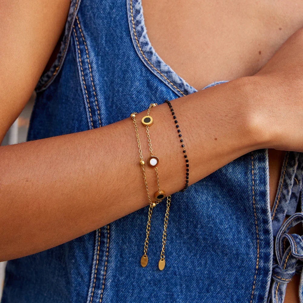Vioraia Maisie Black Bead Bracelet