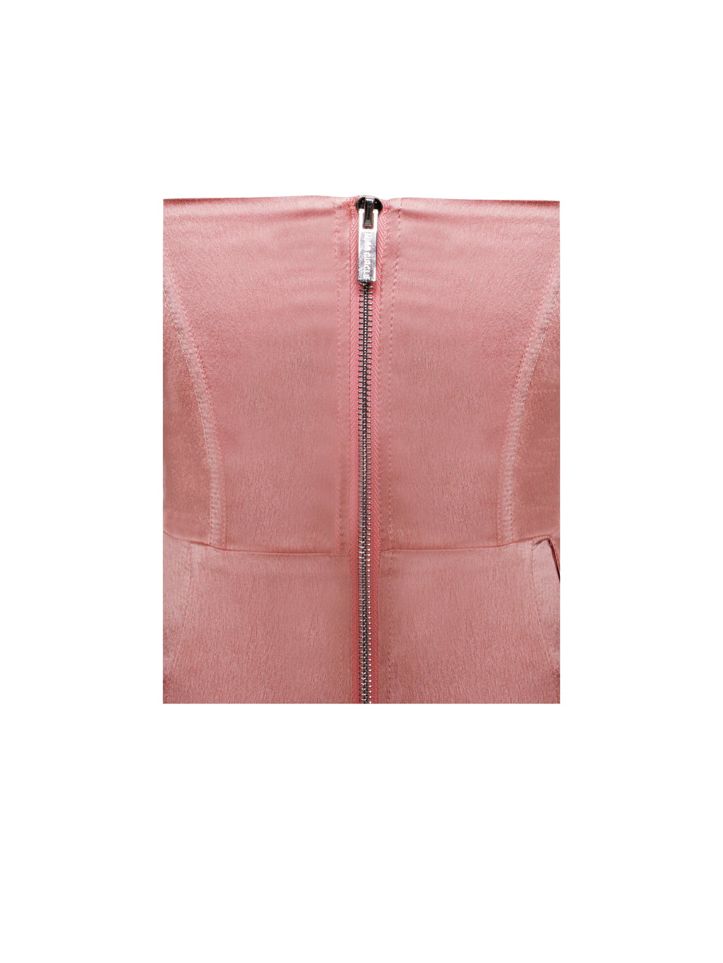 Vanity Blush Pink Satin High Slit Draping Corset Gown With Crystals
