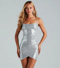 Space Babe Metallic Strappy MIni Dress