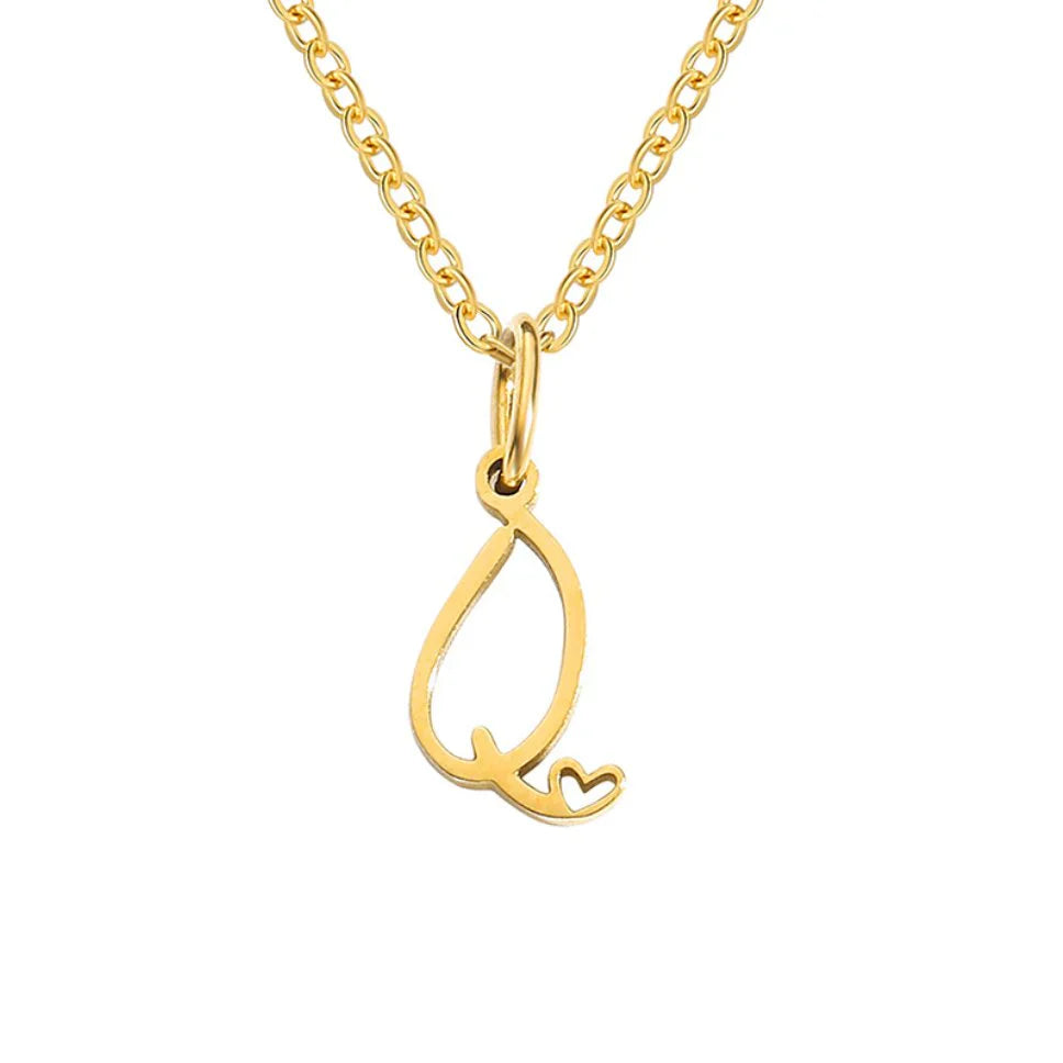 Vioraia Gold Letter Heart Necklace