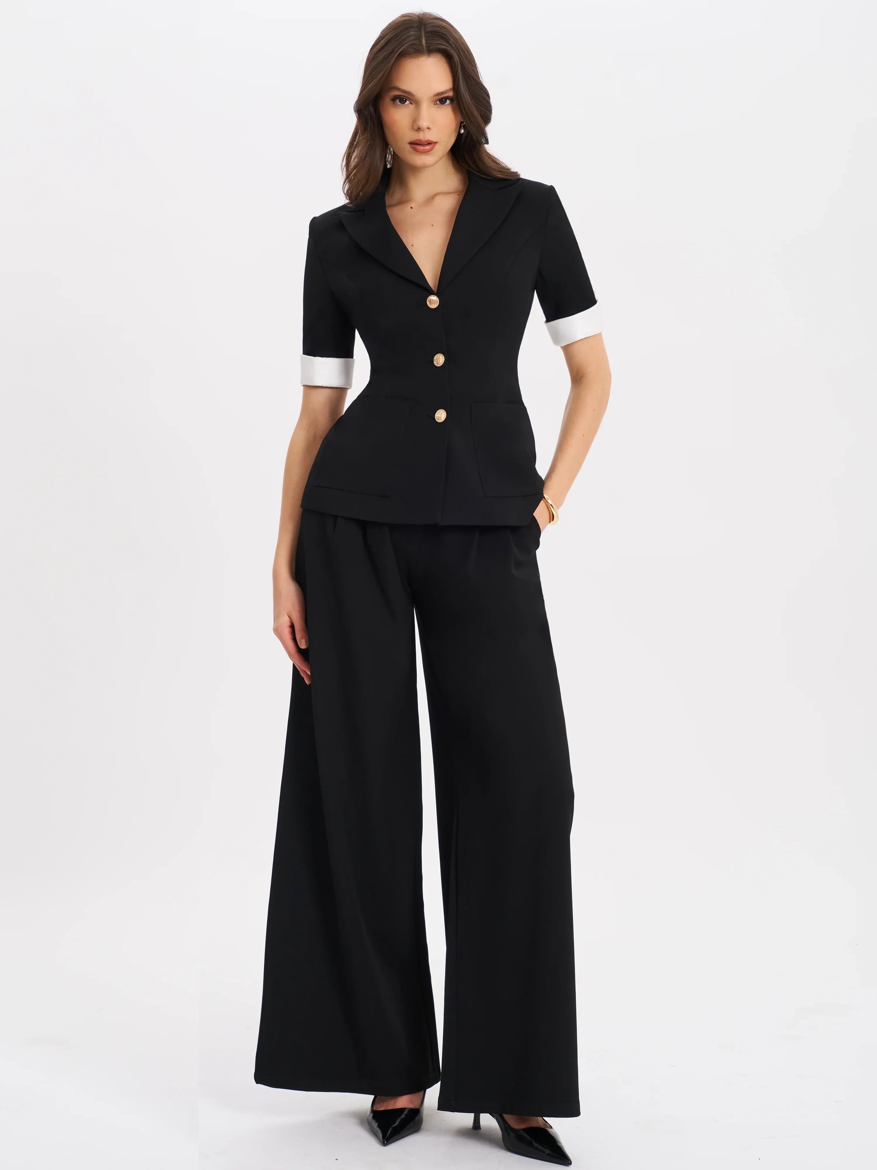 Aleena Short Sleeve Business Casual Blazer