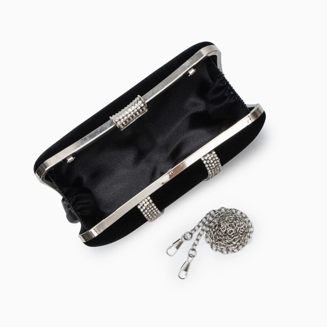 Vioraia Velvet Sparkles Clutch Bag