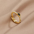 Vioraia Onyx Black Crystal Ring