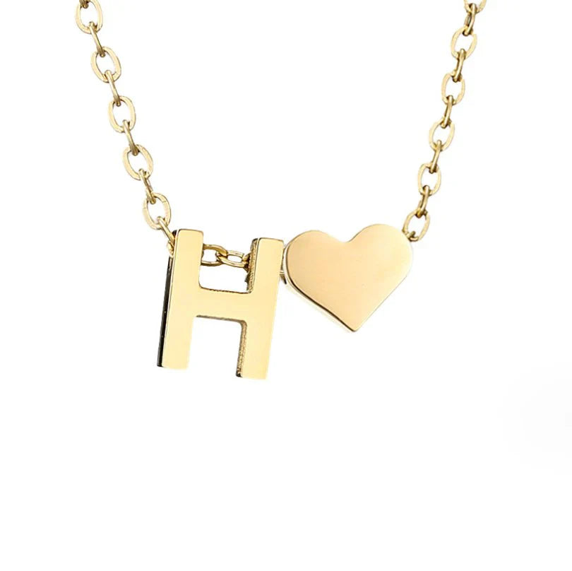 Vioraia Forever Love & Letter Gold Necklace