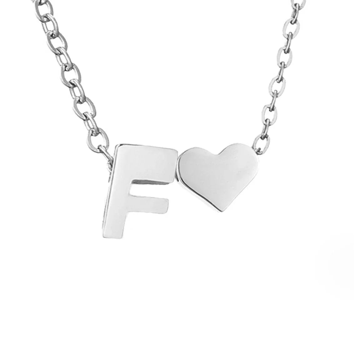 Vioraia Forever Love & Letter Silver Necklace