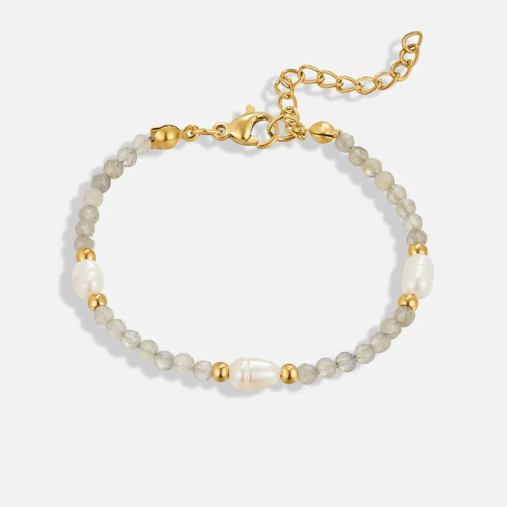 Vioraia Moonstone & Pearl Bead Bracelet