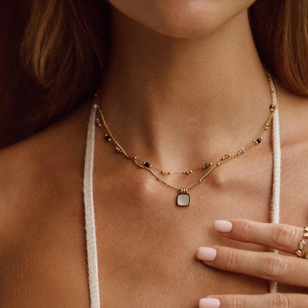 Vioraia Lulu Beaded Stone Necklace