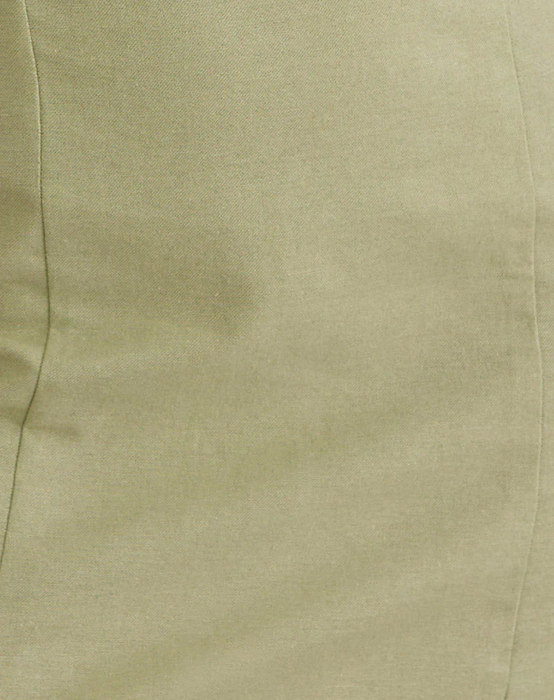 Ambra Scoop Mini Dress in Sage Green