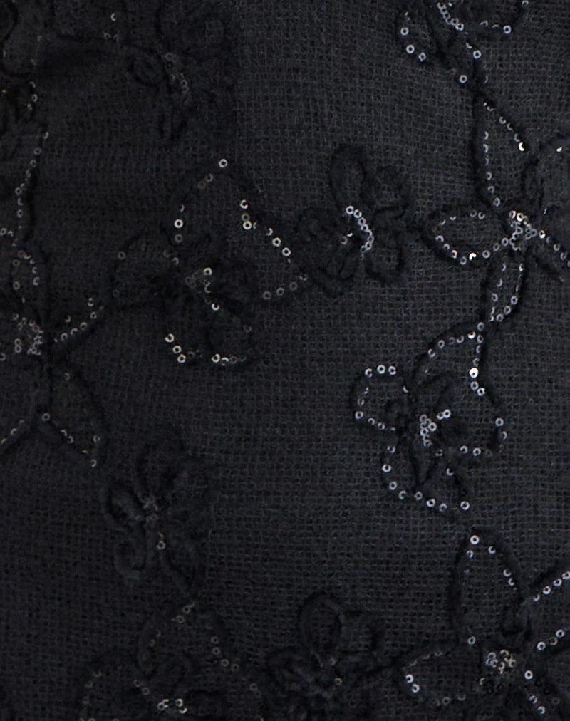 Codami Mini Dress in Sequin Knit Black