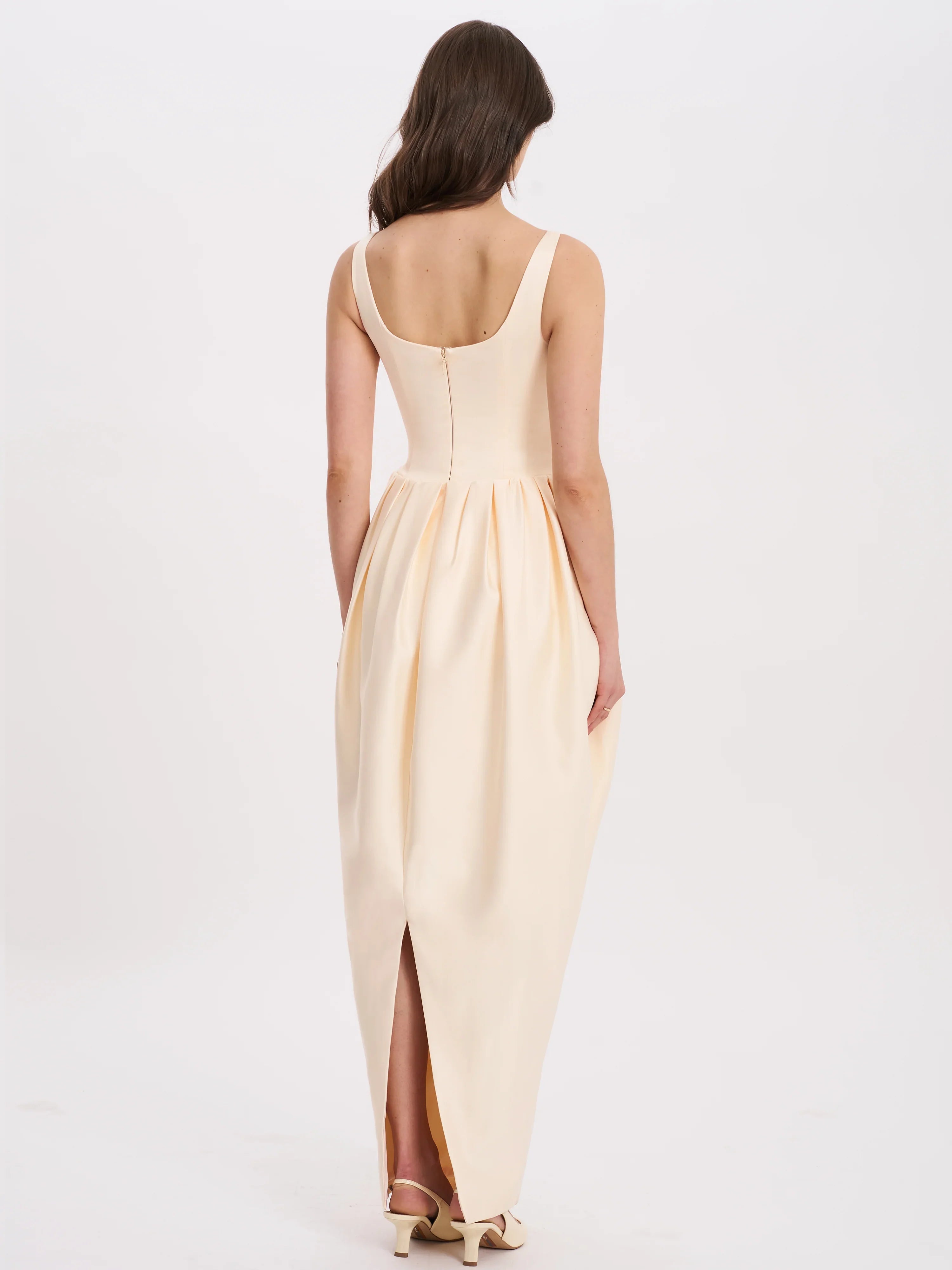 Udana Butter Yellow Drop Waist Tulip Gown