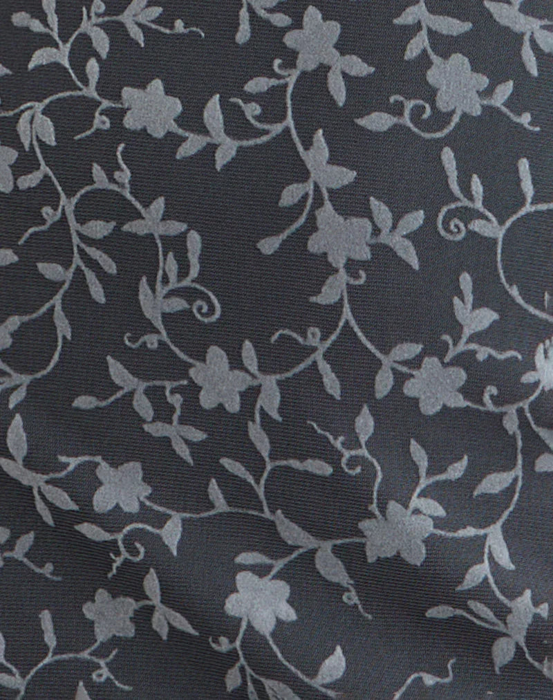 Bindara Mini Dress in Pretty Petal Flock Dark Grey