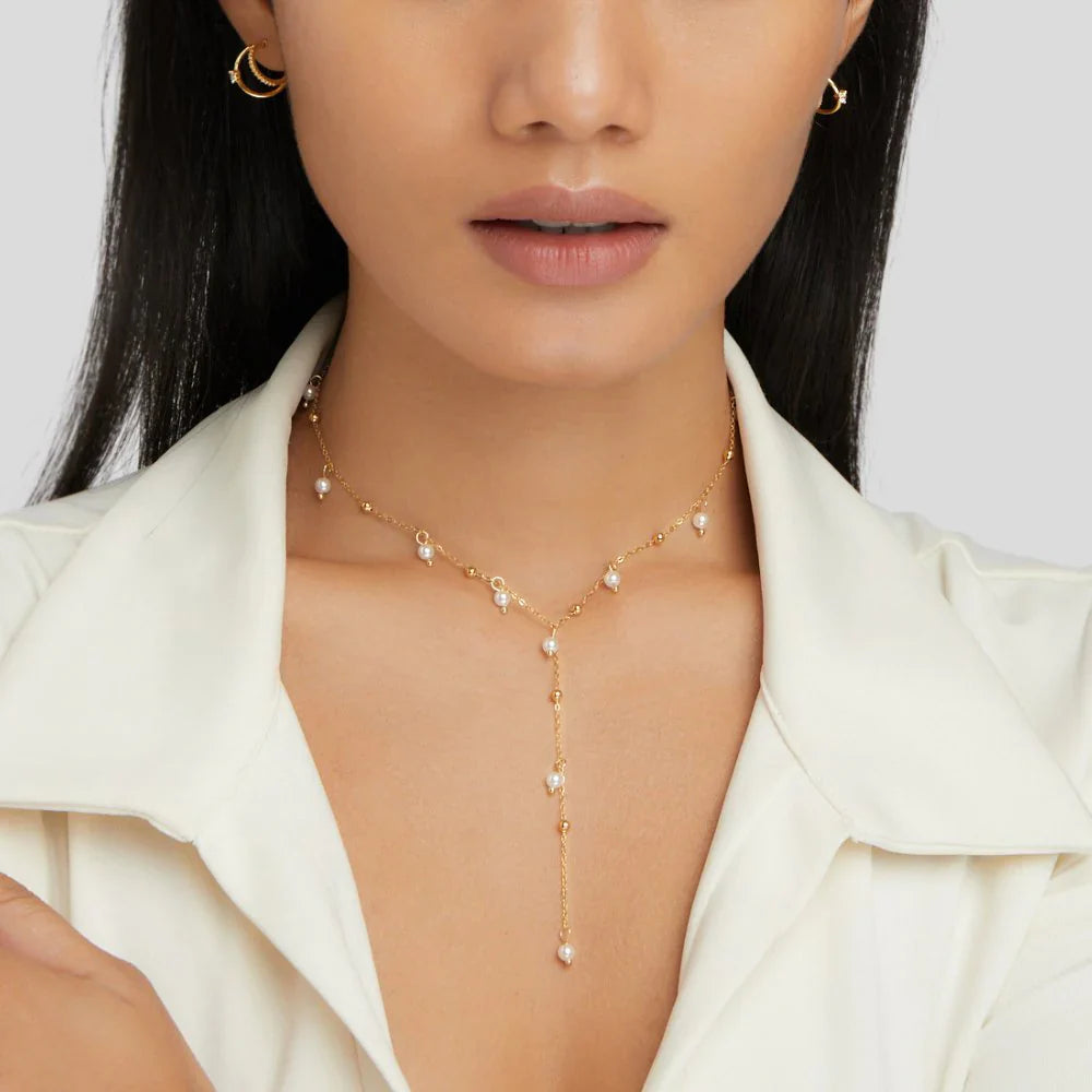 Vioraia Freshwater Lariat Drop Necklace