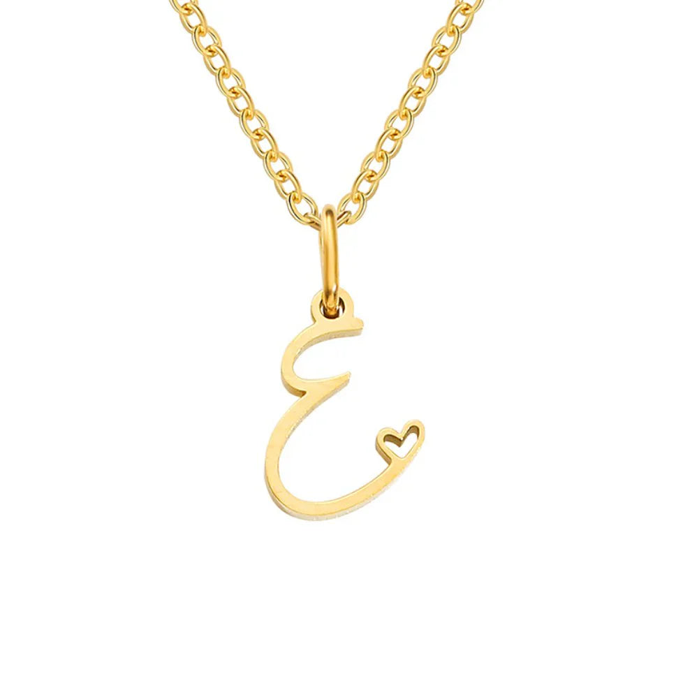 Vioraia Gold Letter Heart Necklace