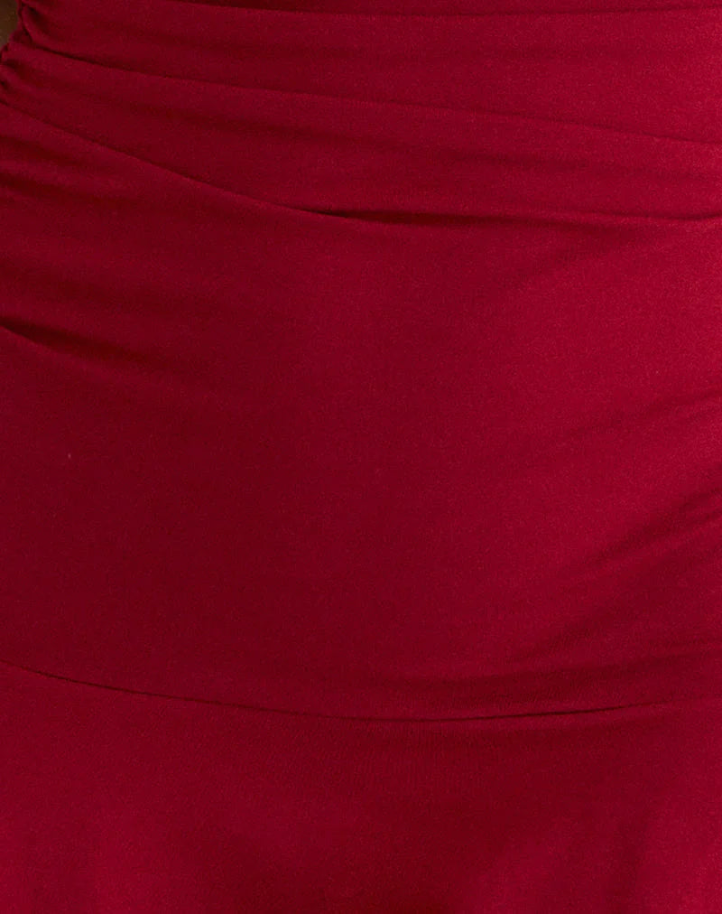 Lanai Mini Dress in Rayon Jersey Adrenaline Red