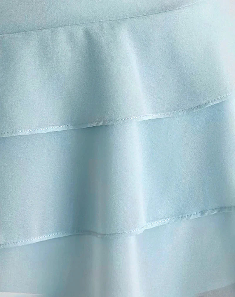 Riasi Mini Dress in Baby Blue Chiffon