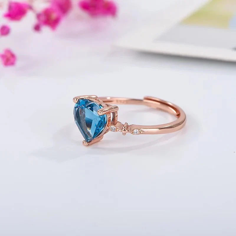 Vioraia Blue Heart Ring