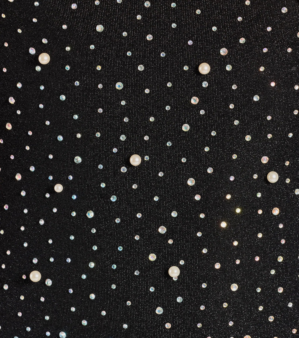 Trixie Strapless Faux Pearl Rhinestone Mini Dress