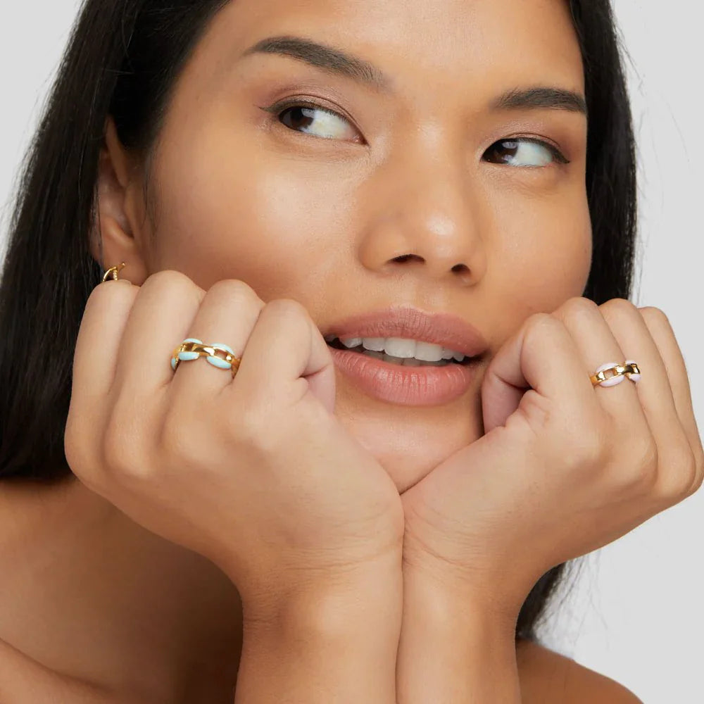 Vioraia Blue Reya Chain Ring