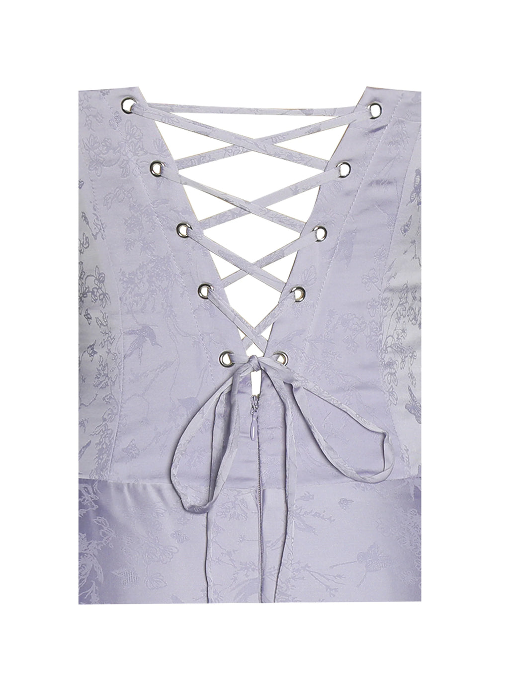 Raegan Taro Purple Jacquard Rouched Maxi Dress