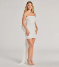 Faye Bow Train Lace Mini Dress