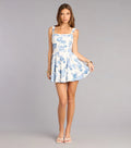 Jill Floral Jacquard A-Line Mini Dress