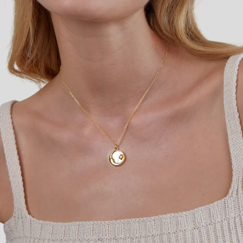 Vioraia Dreaming in the Clouds' Moon & Star Necklace