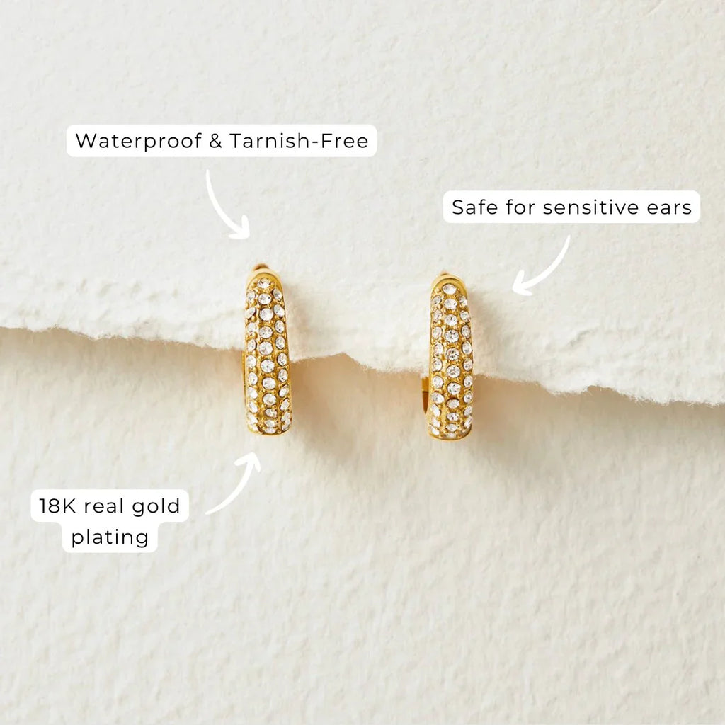 Vioraia Lily Crystal Hoop Earrings