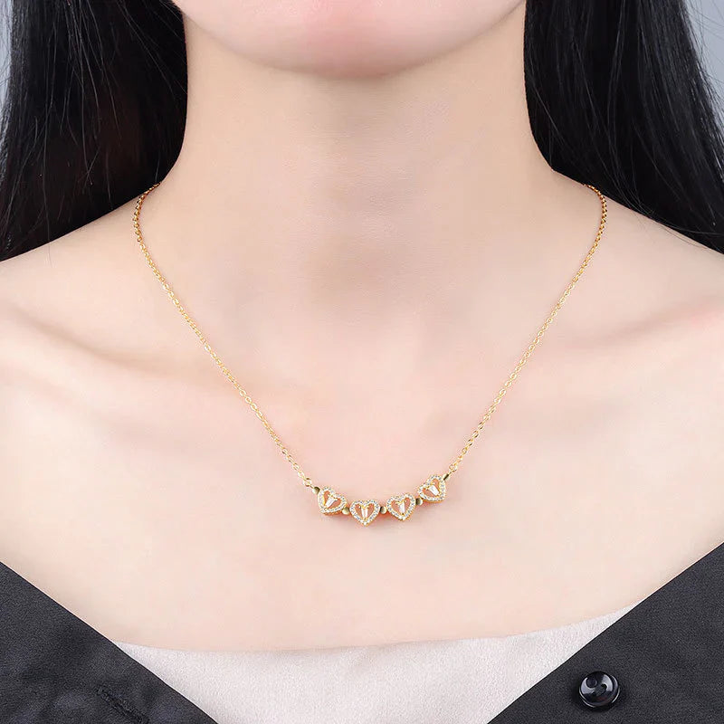 Vioraia Two In One Heart Clover Necklace
