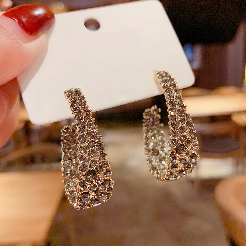 Vioraia Grand Rhinestones Hoop Earrings