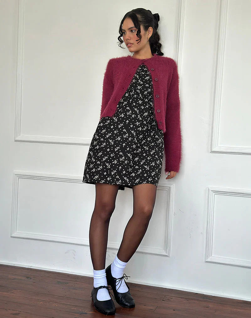 Marate Mini Dress in Floral Land Black