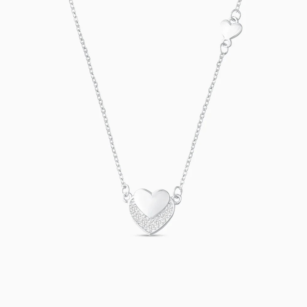 Vioraia Sparkling Heart in Heart Necklace