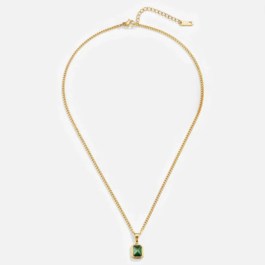 Vioraia Monet Green Crystal Pendant Necklace