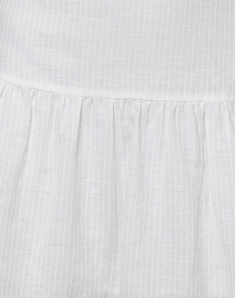 Felicia Halterneck Mini Dress in Crochet White