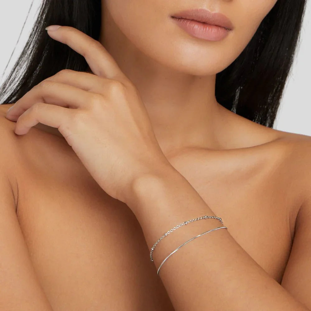 Vioraia Pia Silver Layered Bracelet