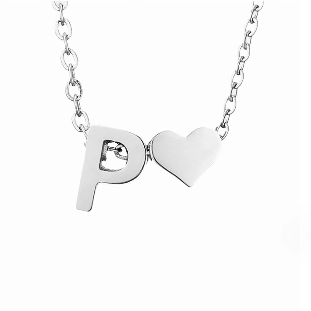 Vioraia Forever Love & Letter Silver Necklace