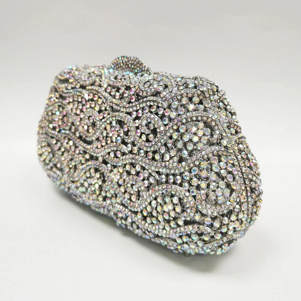 Vioraia (CS) Juliet Rhinestones Clutch Bag - Silver