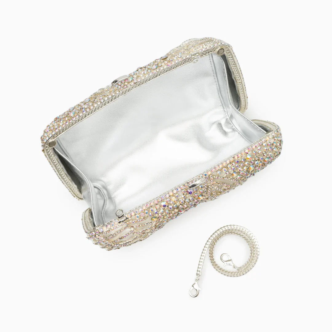 Vioraia Sparkling Leaves Clutch Bag