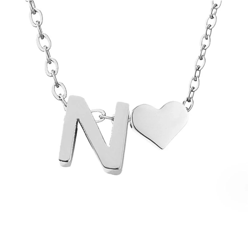 Vioraia Forever Love & Letter Silver Necklace