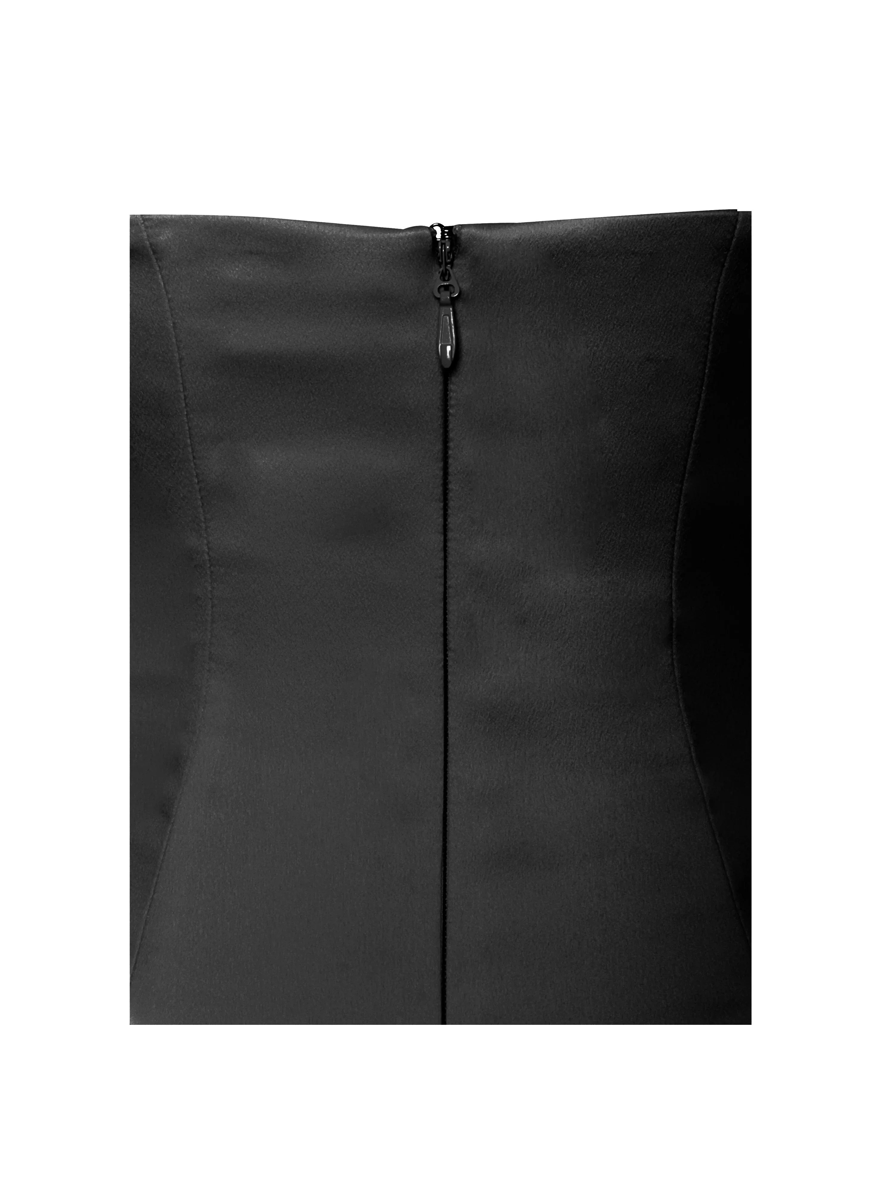 Noreen Black Satin Drop Waist Maxi Sundress