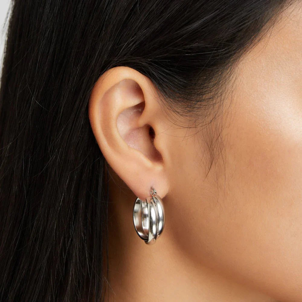 Vioraia Talia Silver Hoop Earrings