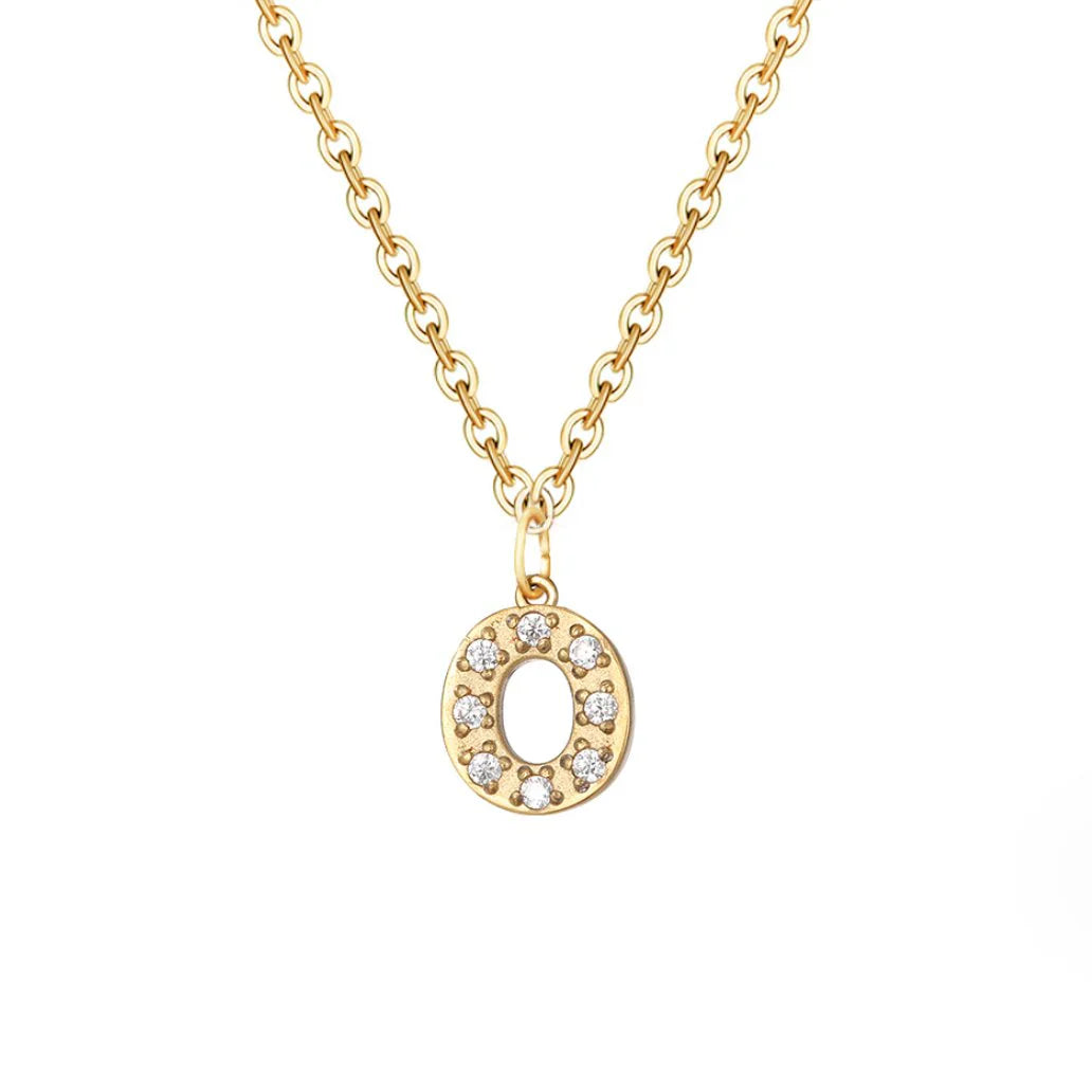 Vioraia Crystal Letter Charm Necklace