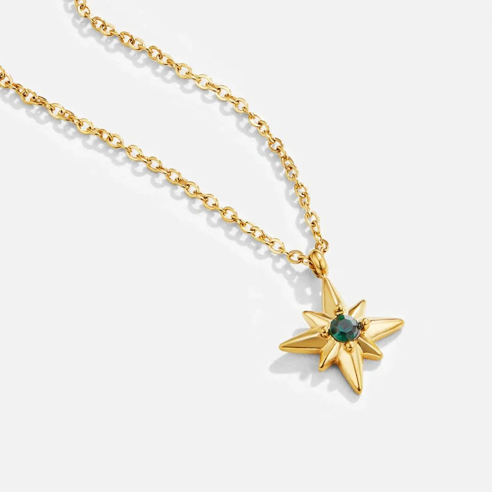 Vioraia Guiding Star Emerald Crystal Necklace